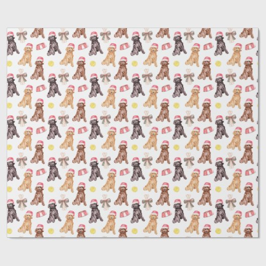 Waterverf kersthonden cadeaupapier (Vlak)