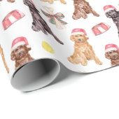 Waterverf kersthonden cadeaupapier (Rol Hoek)