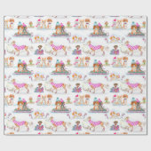 Waterverf kersthonden cadeaupapier (Vlak)