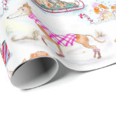 Waterverf kersthonden cadeaupapier (Rol Hoek)