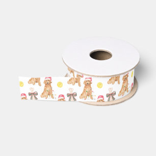 Waterverf kersthonden grosgrain lint