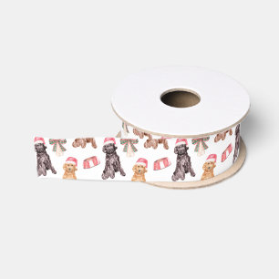 Waterverf kersthonden grosgrain lint