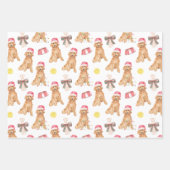 Waterverf kersthonden inpakpapier vel (Voorkant)