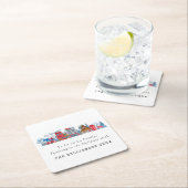  WATERVERF KERSTHUIZEN GEPERSONALISEERD KARTONNEN ONDERZETTERS (Insitu)