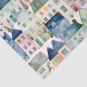 Waterverf kersthuizen naadloos patroon. tissuepapier (Detail)