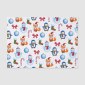 Waterverf-kerstillustratiepatroon Tissuepapier (Voorkant)