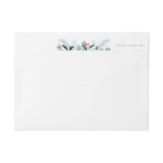 Waterverf kerstinslag rond etiket (Achterkant)