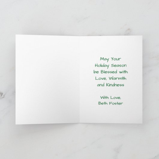 Waterverf kerstkaars en vakantie groet kaart (Binnen)