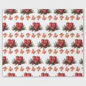 Waterverf kerstkaarsen cadeaupapier (Vlak)