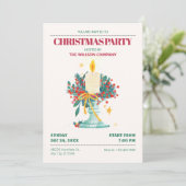 Waterverf kerstkaarsen kaart (Staand voorkant)