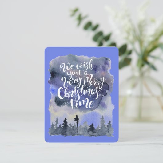 Waterverf kerstKaart (Staand voorkant)