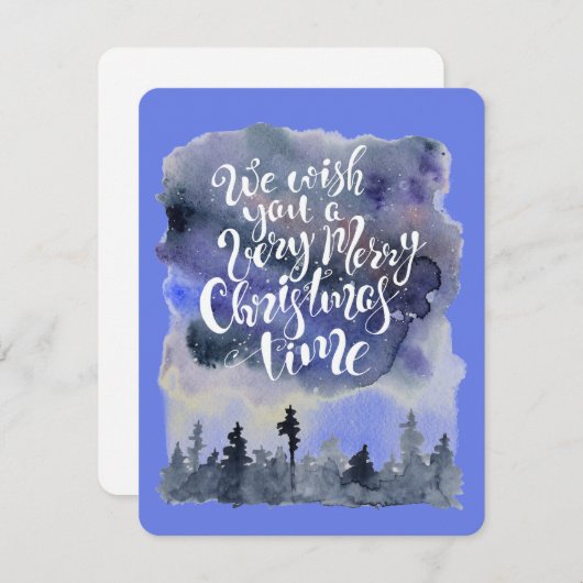 Waterverf kerstKaart (Voorkant / Achterkant)