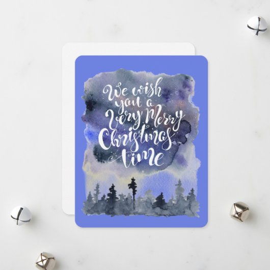Waterverf kerstKaart (Voorkant / Achterkant in situ)