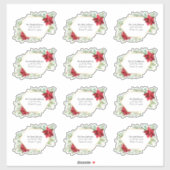 Waterverf kerstkaart Adresetiketten Sticker (Vel)