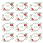 Waterverf kerstkaart Adresetiketten Sticker (Voorkant)