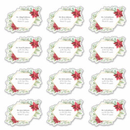 Waterverf kerstkaart Adresetiketten Sticker