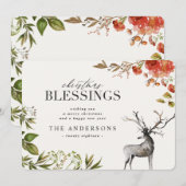 Waterverf kerstkaart. feestdagenkaart (Voorkant / Achterkant)