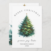 Waterverf kerstKaart Kaart (Voorkant / Achterkant)