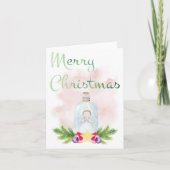 Waterverf kerstkaart, kerstkaart, engel feestdagen kaart (Voorkant)