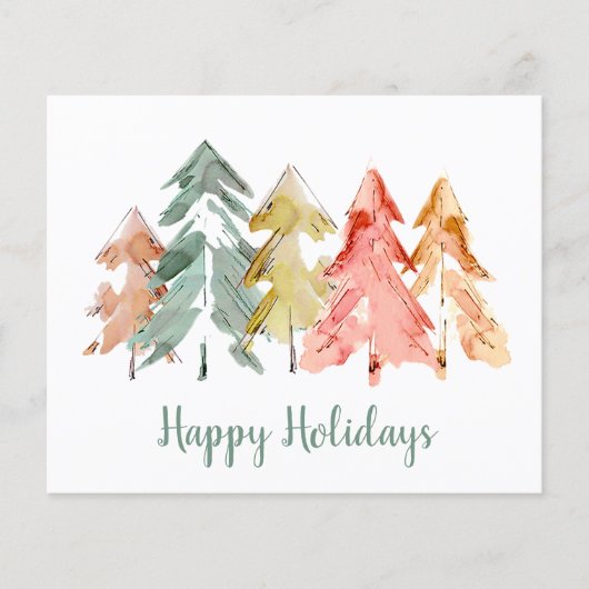 Waterverf kerstkaart met budgetpine-structuur (Voorkant)