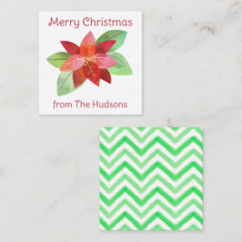 Waterverf kerstkaart met cadeaukaartje voor kerstc notitiekaartje