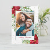 Waterverf kerstkaart met feestdag Greenery (Staand voorkant)