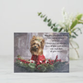 Waterverf kerstkaart met Yorkshire Terrier (Staand voorkant)