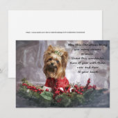 Waterverf kerstkaart met Yorkshire Terrier (Voorkant / Achterkant)
