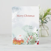 Waterverf kerstKaart Save The Date (Staand voorkant)