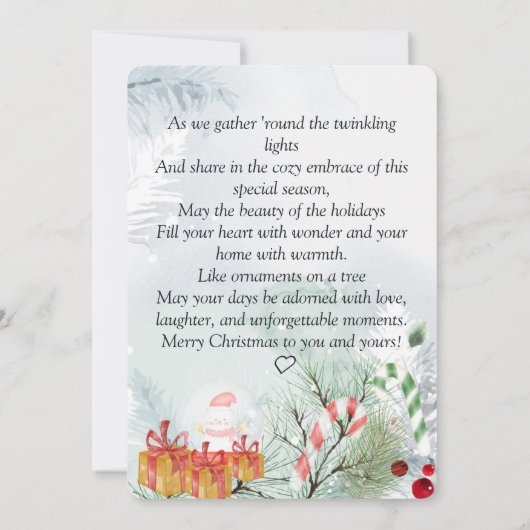 Waterverf kerstKaart Save The Date (Achterkant)