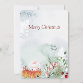 Waterverf kerstKaart Save The Date