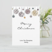 Waterverf kerstkaart, vakantiekaart, ornament (Staand voorkant)