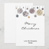 Waterverf kerstkaart, vakantiekaart, ornament (Voorkant / Achterkant)