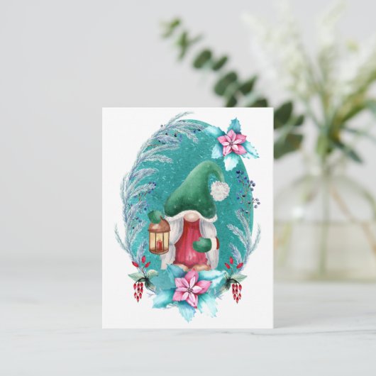 Waterverf kerstkaarten feestdagenkaart (Staand voorkant)