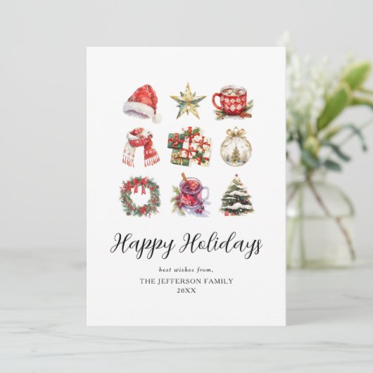  Waterverf kerstkaarten Feestdagenkaart (Staand voorkant)