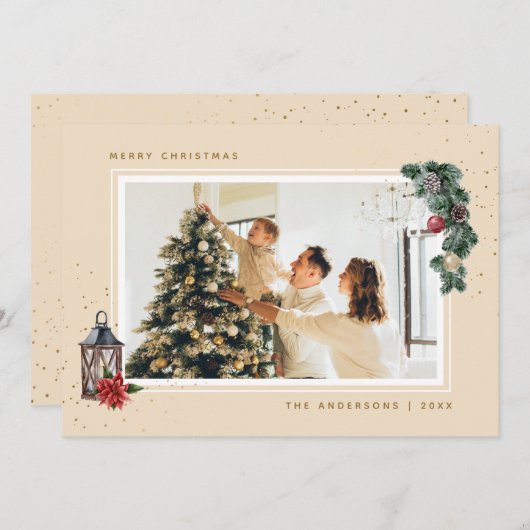 Waterverf-kerstkaarten voor sieraden feestdagenkaart (Voorkant / Achterkant)