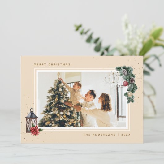 Waterverf-kerstkaarten voor sieraden feestdagenkaart (Staand voorkant)