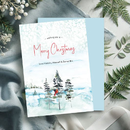 Waterverf kerstkaarten zonder foto's feestdagenkaart