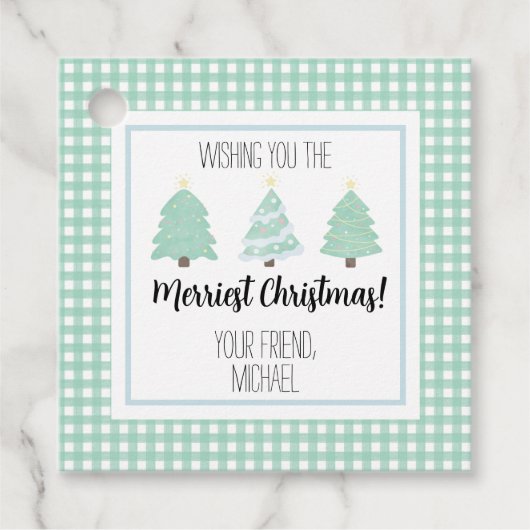 Waterverf kerstkaartje voor leraar kerstcadeau bedankjes labels (Voorkant)