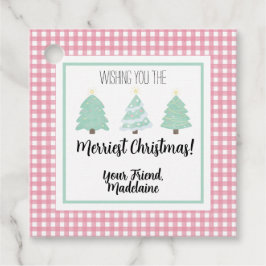 Waterverf kerstkaartje voor leraar kerstcadeau bedankjes labels