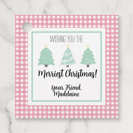 Waterverf kerstkaartje voor leraar kerstcadeau bedankjes labels (Voorkant)