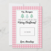 Waterverf kerstkaartje voor leraar kerstcadeau bedankkaart (Voorkant)