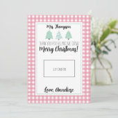 Waterverf kerstkaartje voor leraar kerstcadeau bedankkaart (Staand voorkant)