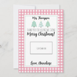 Waterverf kerstkaartje voor leraar kerstcadeau bedankkaart