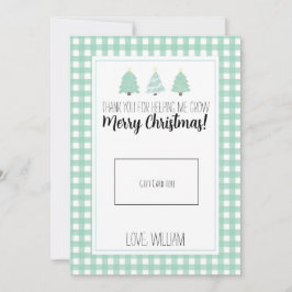 Waterverf kerstkaartje voor leraar kerstcadeau bedankkaart