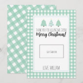 Waterverf kerstkaartje voor leraar kerstcadeau bedankkaart (Voorkant / Achterkant)