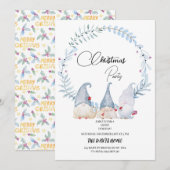 Waterverf kerstkabouters kaart (Voorkant / Achterkant)