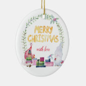 Waterverf kerstkabouters keramisch ornament (Rechts)