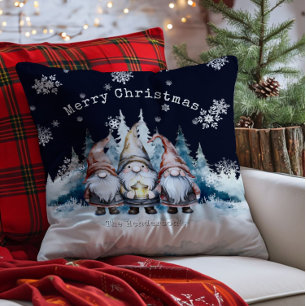 Waterverf Kerstkabouters Persoonlijk Kussen