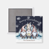 Waterverf Kerstkabouters Persoonlijk Magneet (Voorkant / Achterkant)